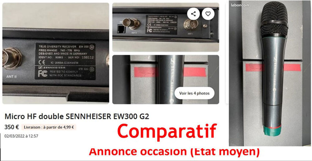Micro HF double Sennheiser EW300 Instruments de musique