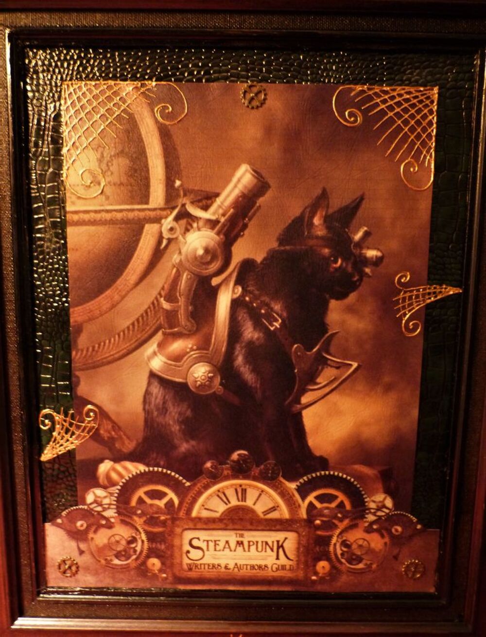 Tableau "STEAM CAT XIX" Steampunk Décoration