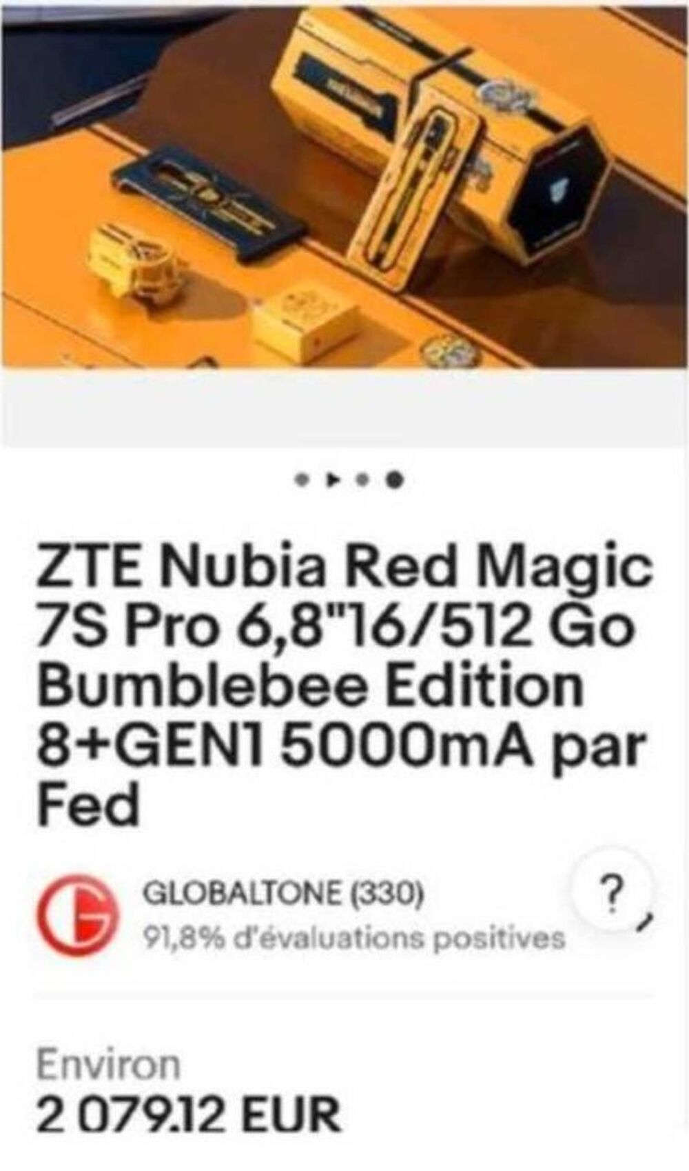 smartphone Nubia Red Magic 7 S pro Bumblebee transformer Téléphones et tablettes