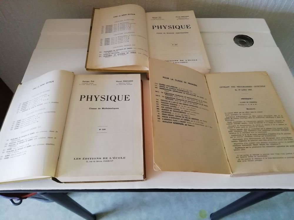 3 livres D'ETUDES DE PHYSIQUE EVE ET PESCHARD Livres et BD