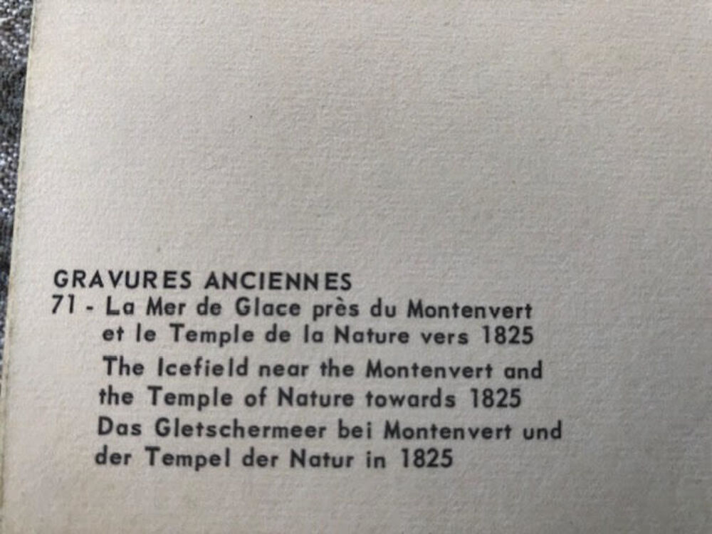 Reproductions de gravures Mont Blanc 1820 Décoration