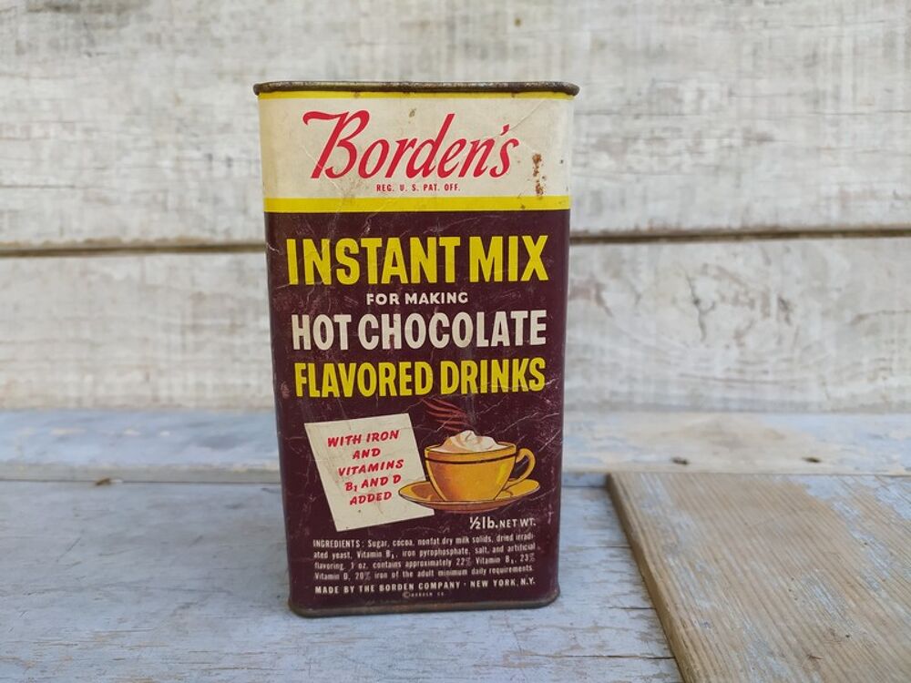 Ancienne Boite Publicitaire Borden's Chocolate US Tin Box 