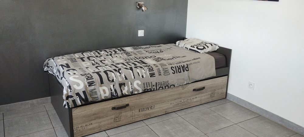 Lit Design 90x190 Enfant/Ado avec son Sommier &amp; Matelas Meubles