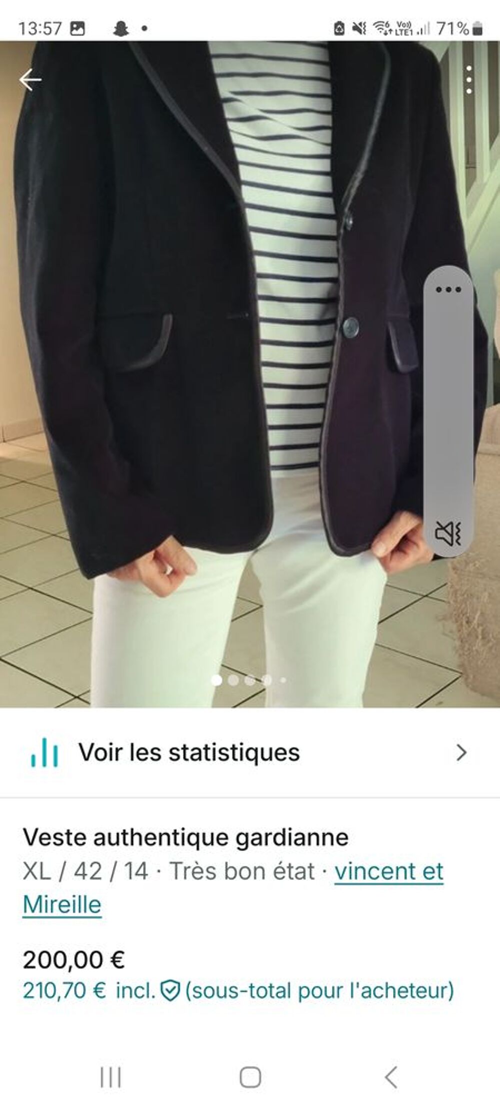 Veste authentique gardianne Vêtements