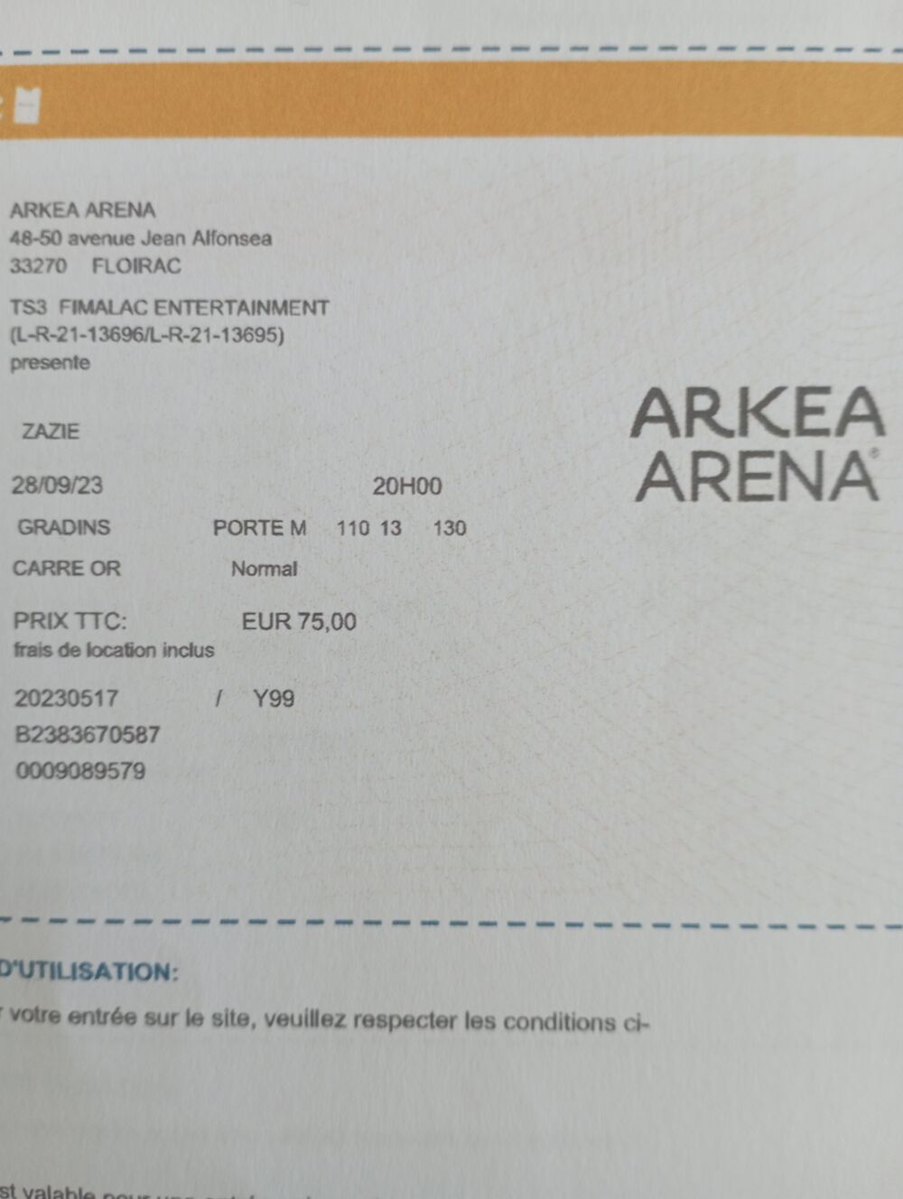Zazie Airtour Billetterie