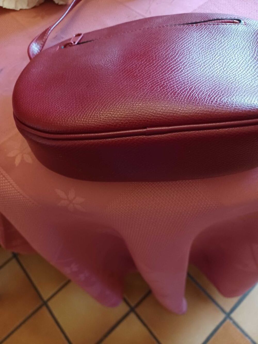 sac dame cuir bordeaux Maroquinerie