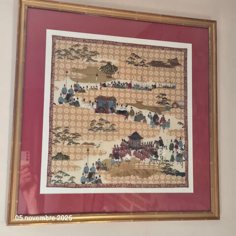 Foulard japonnais en soie achet� au Japon, �poque Edo 1600-1 90 Saumur (49)