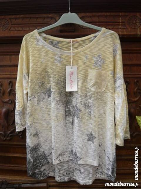tunique neuve jaune pâle avec motifs gris 10 Vitry-sur-Seine (94)