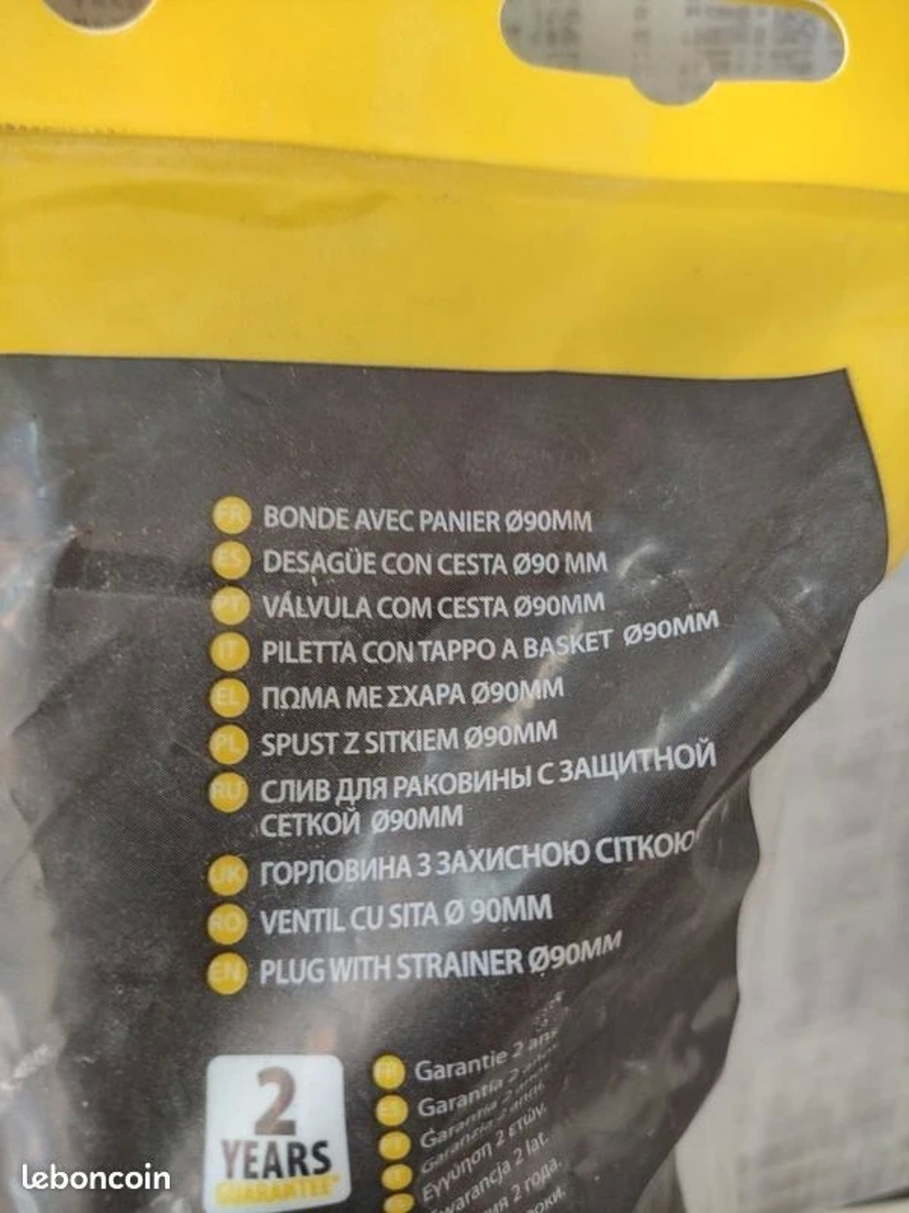 Ensemble de 2 Bondes &eacute;vier &agrave; panier avec un trop plein Neuf Bricolage