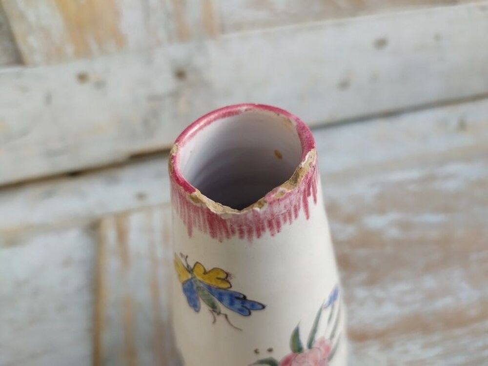 Vase Soliflore D&eacute;cor Fleurs Insectes &Eacute;mile Tessier Malicorne Décoration