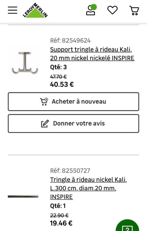 Double tringle �   rideaux pour baie vitr�e 40 Montpellier (34)