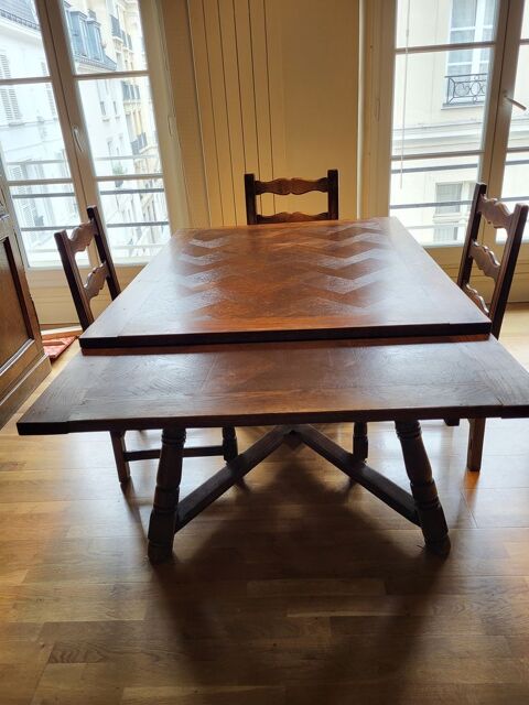 Table rectangulaire et ses chaises  en chêne  250 Paris 3 (75)
