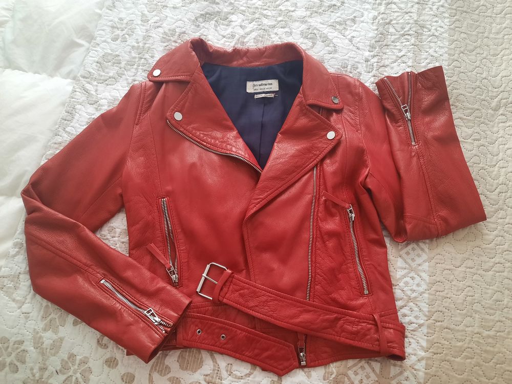 Veste en cuir rouge Vêtements