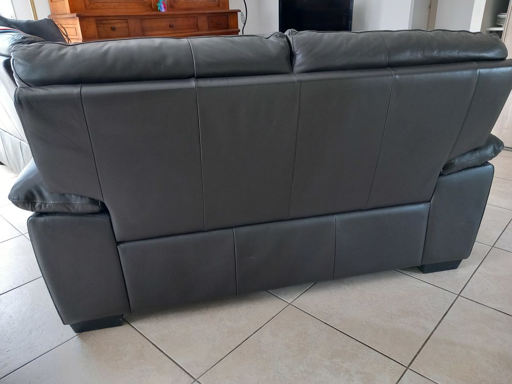canap&eacute; cuir noir Meubles