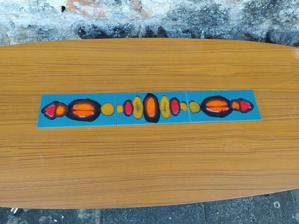 Table Basse Ovale Vintage Carreaux C&eacute;ramique Meubles