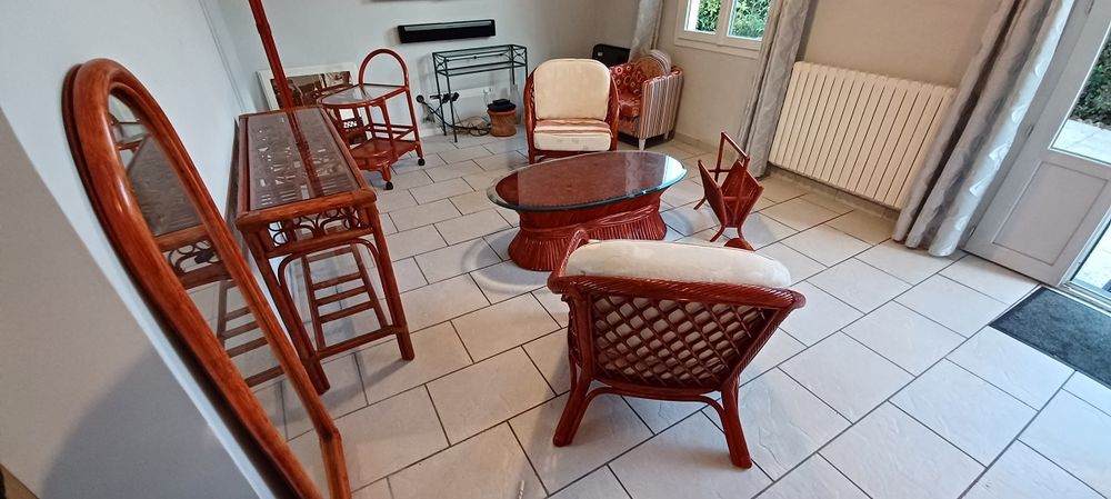 Salon salle &agrave; manger rotin Meubles