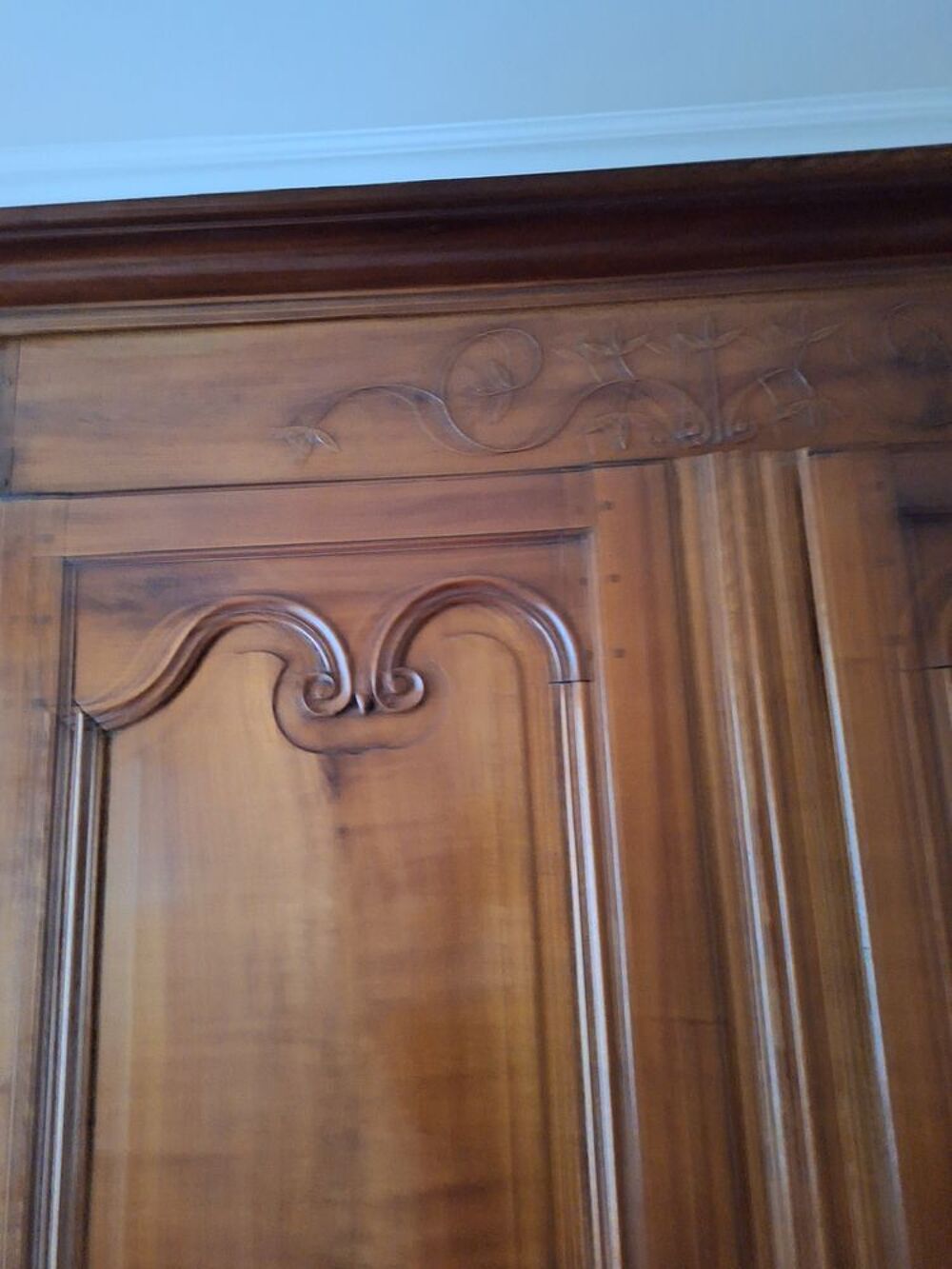 Armoire en merisier sculpt&eacute; deux portes Meubles