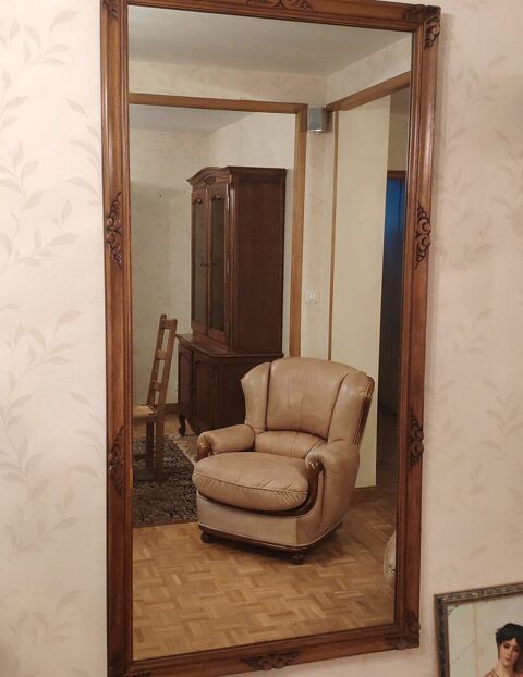 Grand miroir cadre bois avec motif parfait tat 95 Bourges (18)