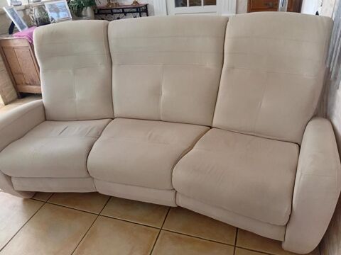 Canapé 3 places tissu beige Robiac-Rochessadoule (30)