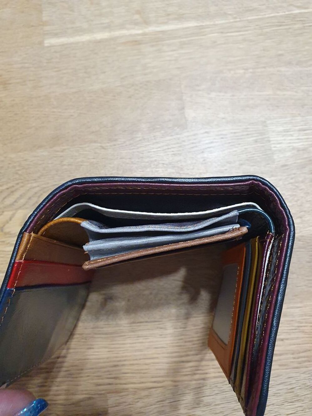 PORTEFEUILLE PORTEMONNAIE CUIR PATCHWORK NEUF Maroquinerie