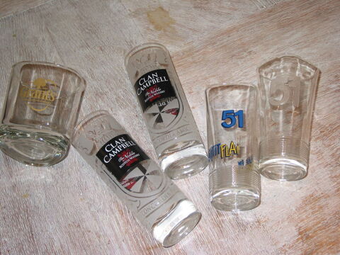 Lot de verres BAR BISTRO WHISKY PASTIS 51 RICARD PERNOD art  5 Marseille 13 (13)