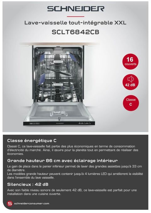Lave-vaisselle Schneider encastrable neuf Lège-Cap-Ferret (33)