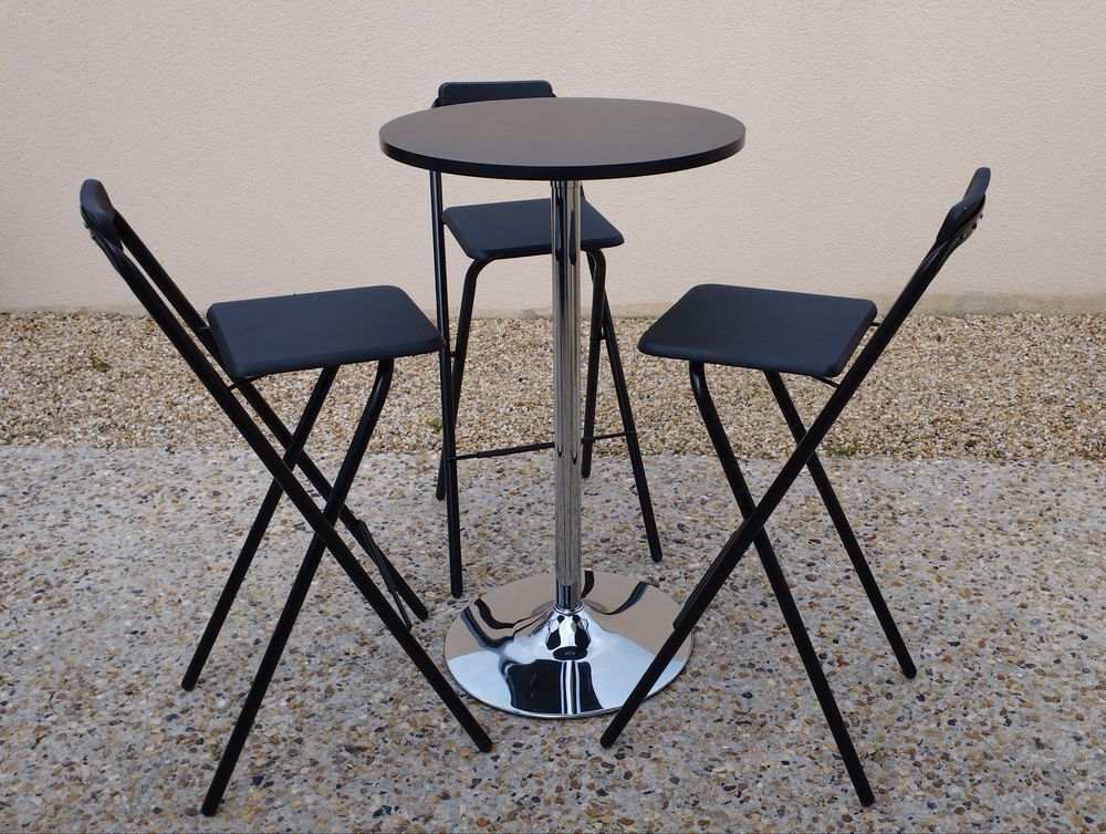 Table haute avec 3 chaises Meubles