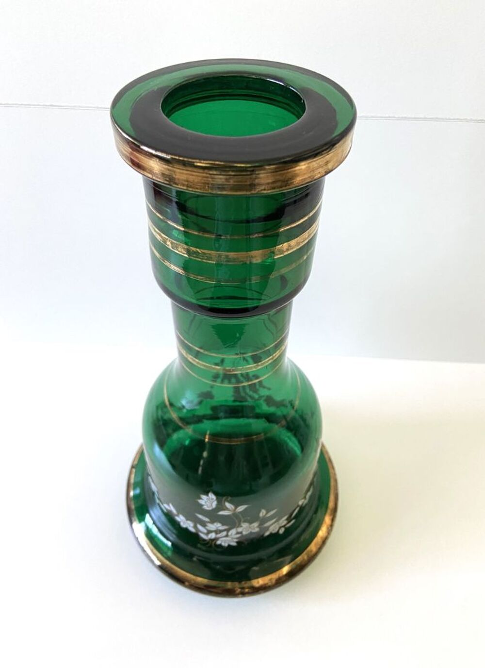 Atypique Gros Vase Photophore Verre &Eacute;pais Vert Sapin D&eacute;co Décoration