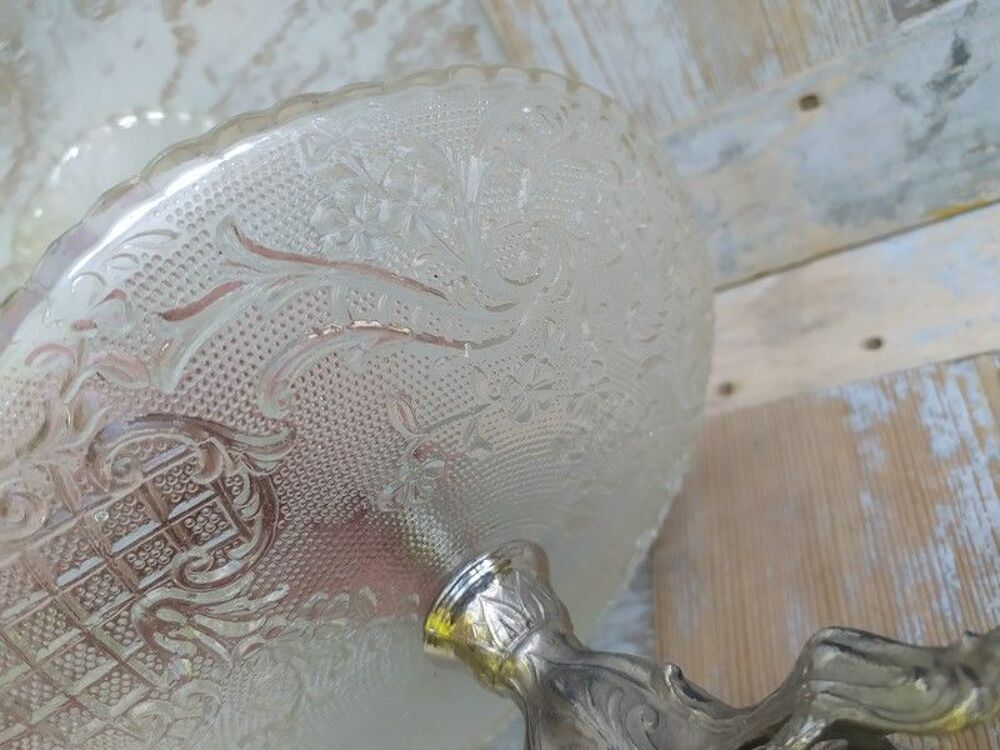 Ancien Surtout de Table Tulipier Verre Moul&eacute; et R&eacute;gule 
Décoration