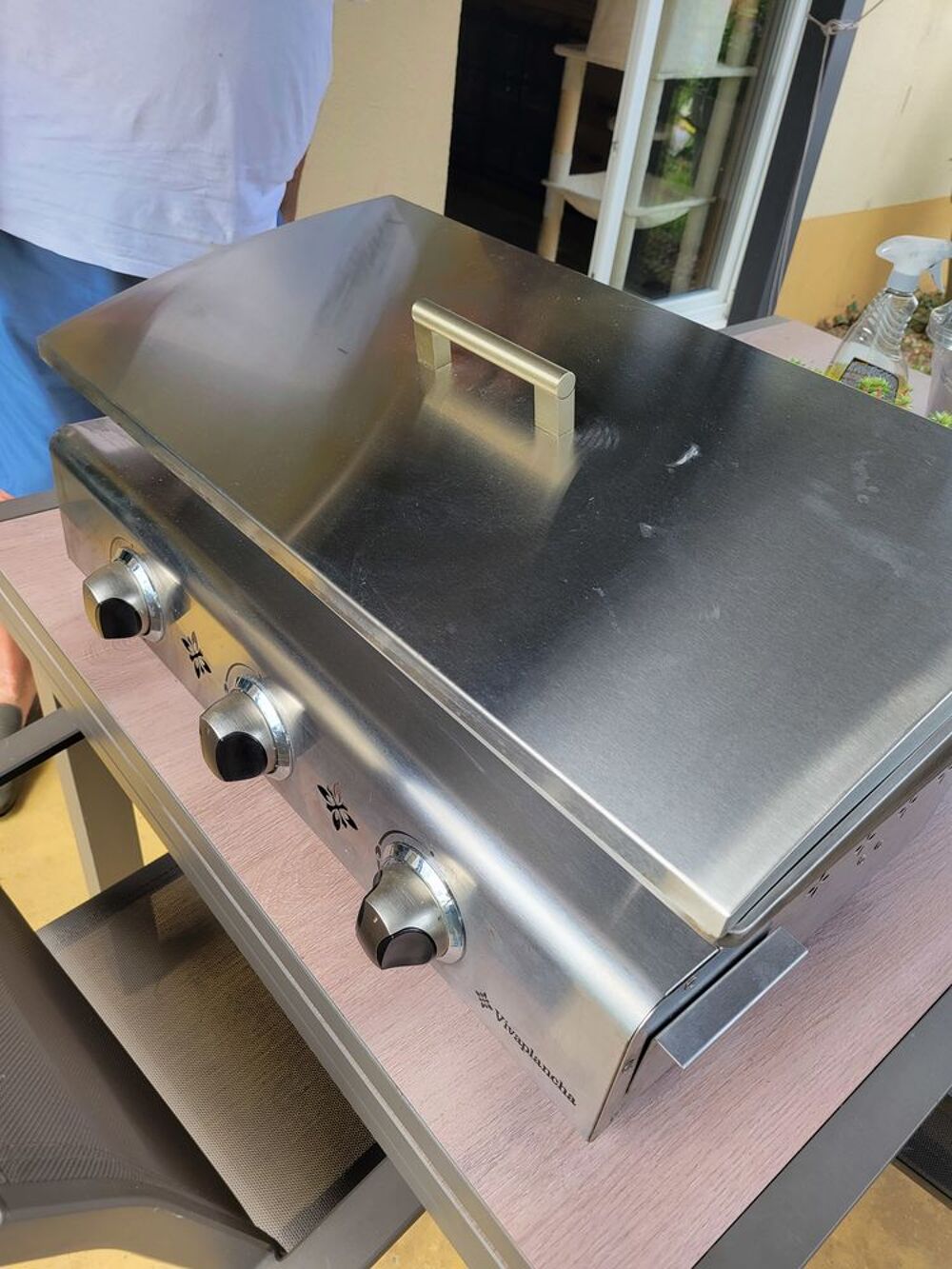 Plancha gaz 3 br&ucirc;leur en inox Electroménager
