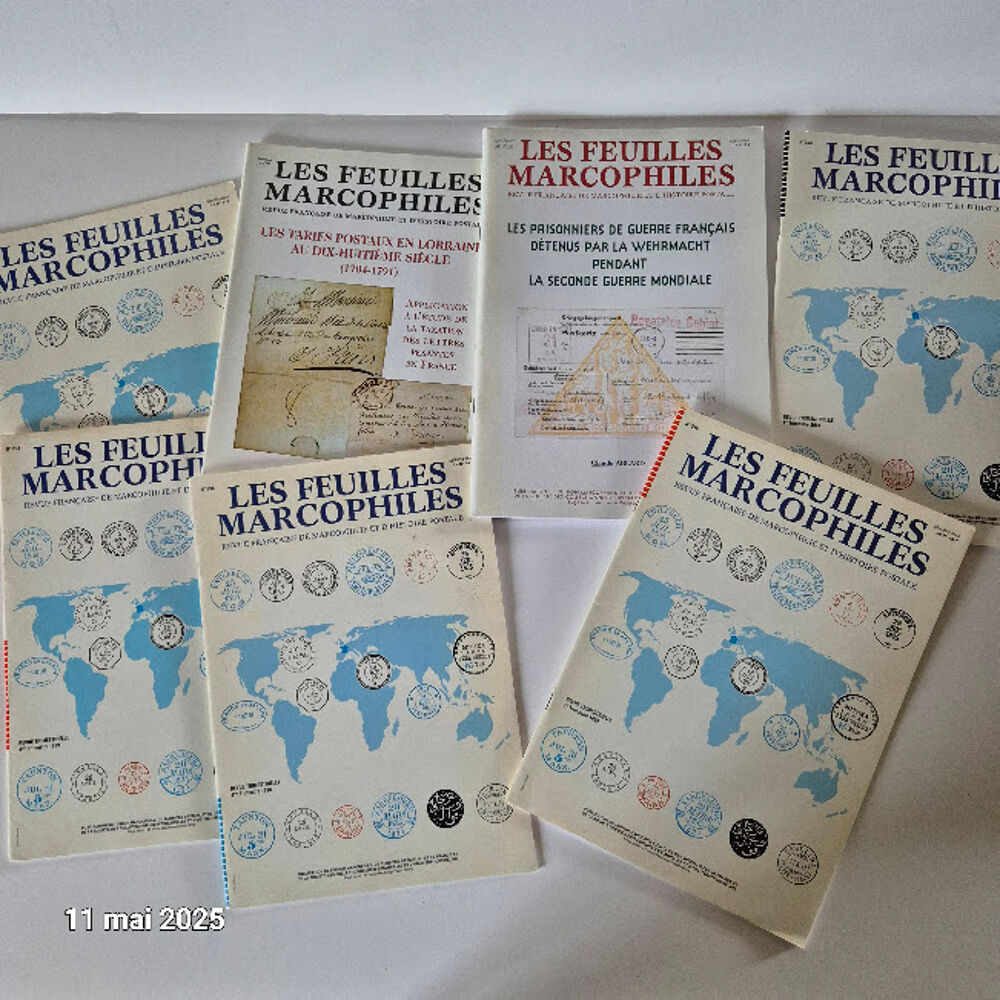 Lot de 7 feuilles marcophiles, philat&eacute;lie , histoire des obl 