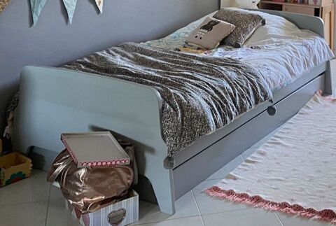 Lit enfant gris avec tiroir lit AM-PM 120 Marseille 12 (13)
