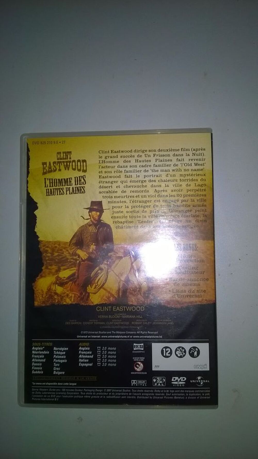 DVD L'homme de hautes plaines
clint eastwood
1973 DVD et blu-ray