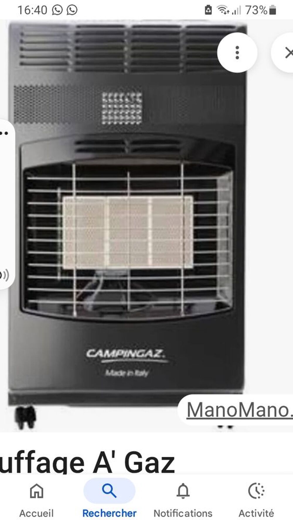 chauffage gaz butane syst&egrave;me infrarouge, quasi neuf. Electroménager