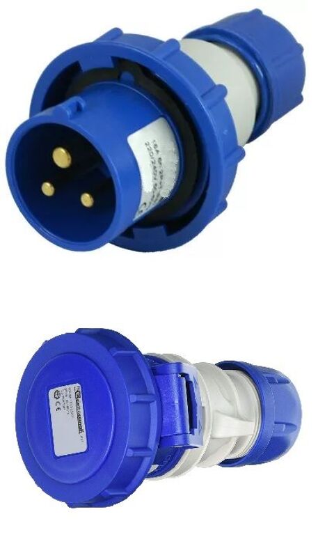 Prises male + femelle 220V 16A 2P+T  15 Beauchamp (95)