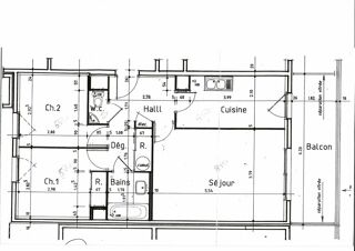  Appartement � louer 3 pi�ces 62 m�