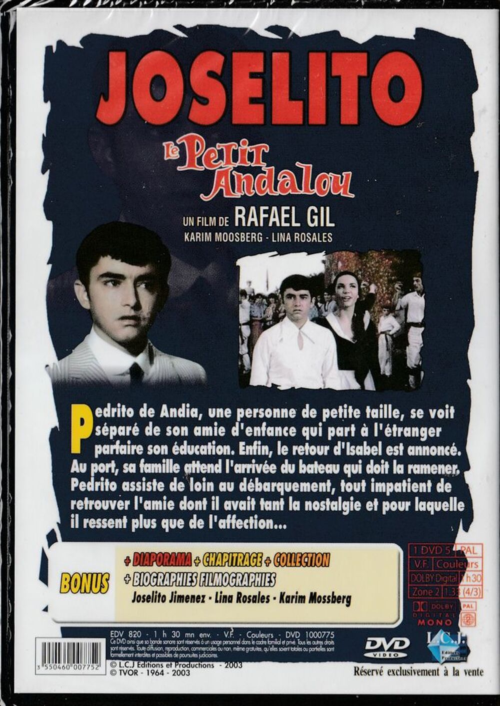 Joselito le petit Andalou DVD et blu-ray