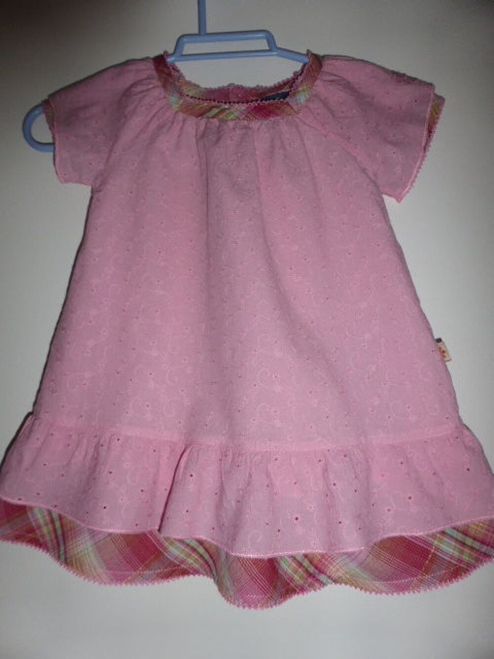Sergent Major Robe rose volant madras manches courtes 9 mois Vêtements enfants