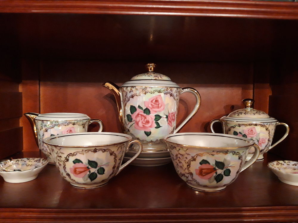Service &agrave; th&eacute; et &agrave; desserts en porcelaine fine Colombia 1950 Décoration