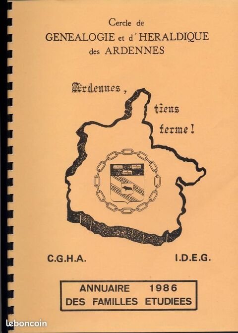 Annuaire des familles 1986 - Cercle G�n�alogique des Ardenne 4 Argenteuil (95)
