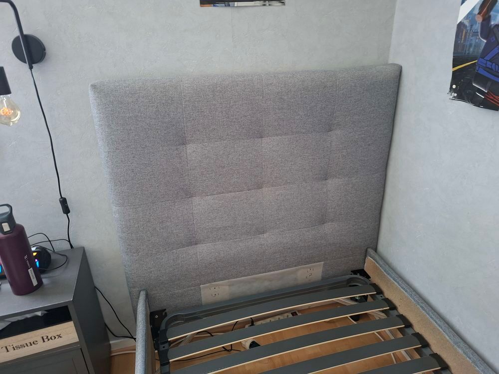 Lit 90&times;190 &eacute;tat neuf gris Mobilier enfants