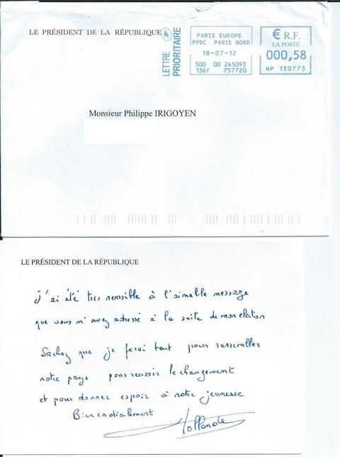Hollande Fran�ois 150 Lourdes (65)