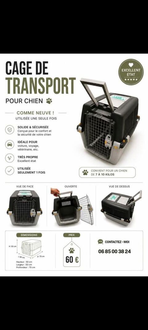 Cage de transport pour petit chien Marseille 8 (13)