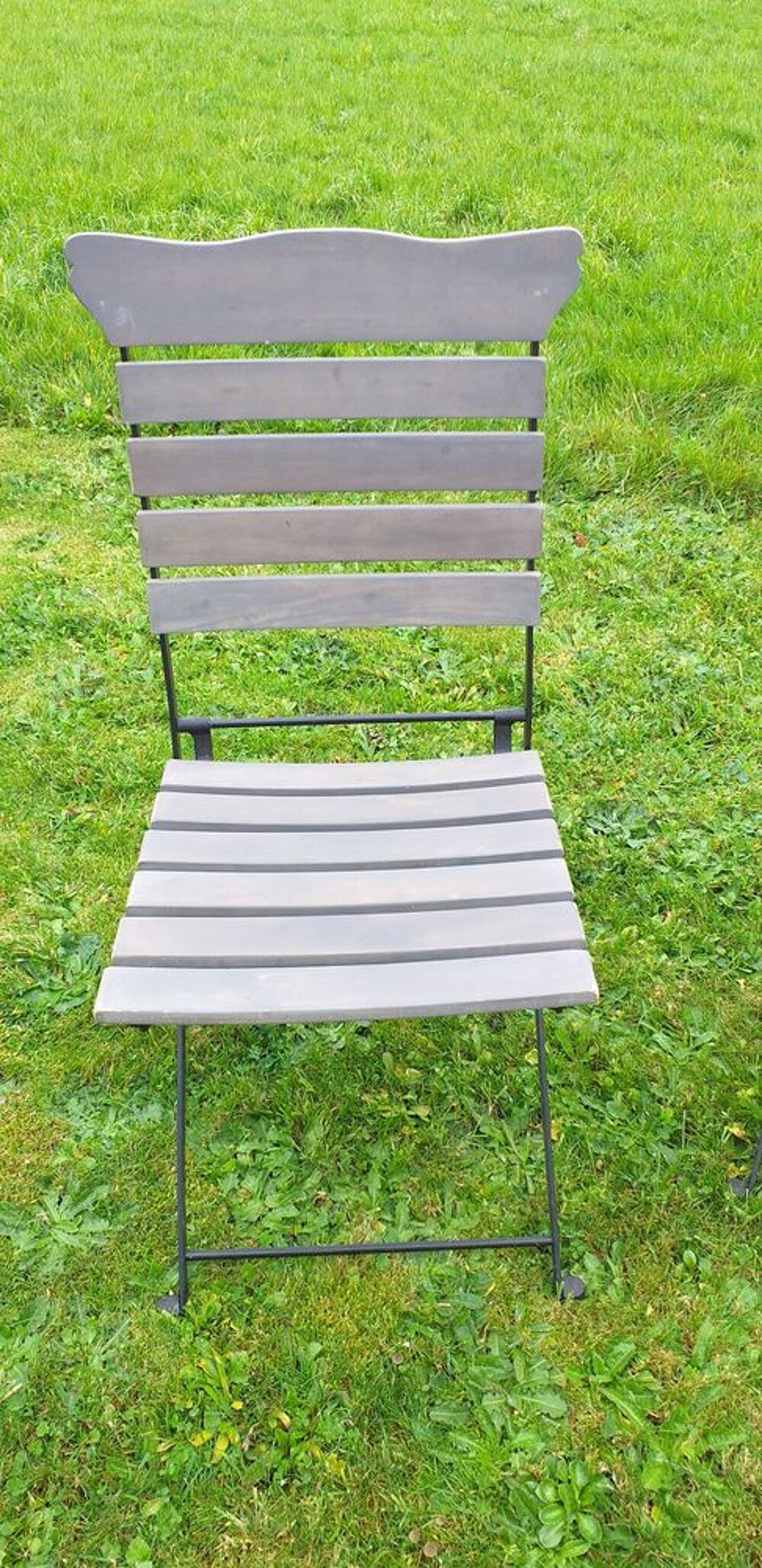 Lot de 4 chaises de jardin pliantes grises Meubles