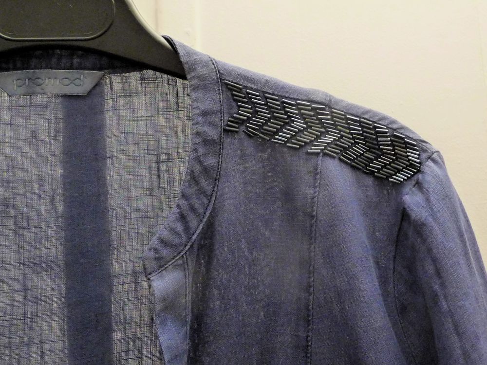Tunique 100% Lin Bleu &agrave; Manches Longues- Taille 36- Promod Vêtements