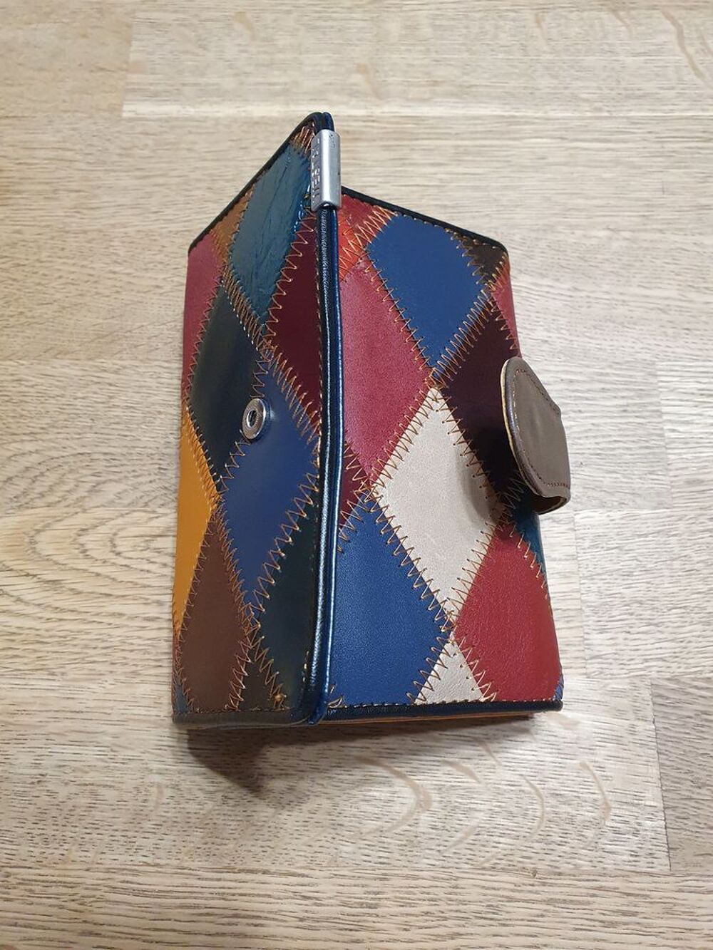 PORTEFEUILLE PORTEMONNAIE CUIR PATCHWORK NEUF Maroquinerie