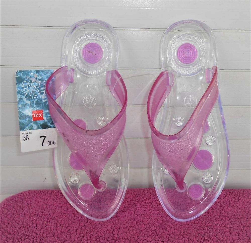 tongs transparentes et mauves - NEUVES Chaussures