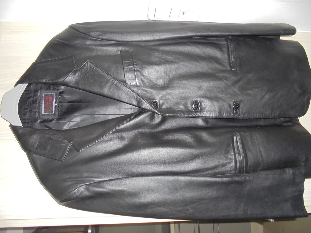 Veste en cuir 3/4 tout neuf Noir Vêtements