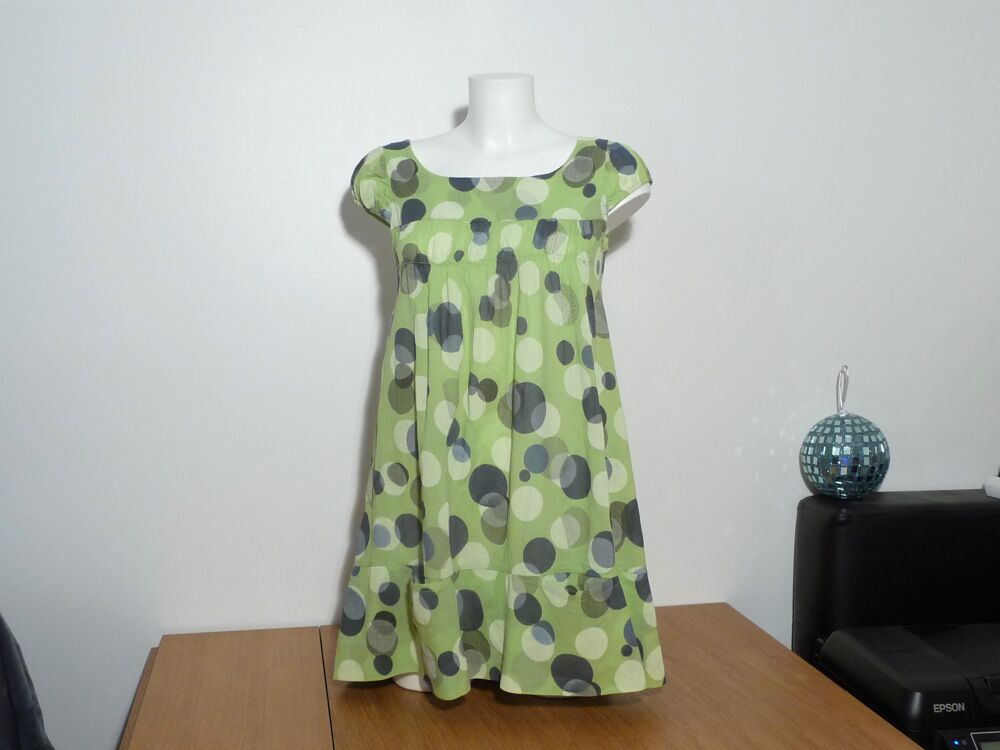 Robe/ Tunique en 100% Coton Vert Clair-Taille S- Montan Vêtements