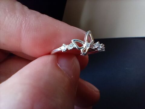 Bague en argent sterling 925 papillon et zircons 19 Espagne